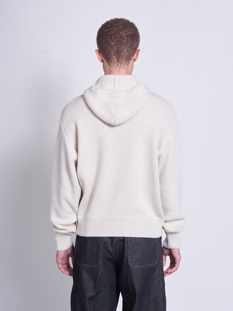 Lemaire Light Cream Hooded Sweater