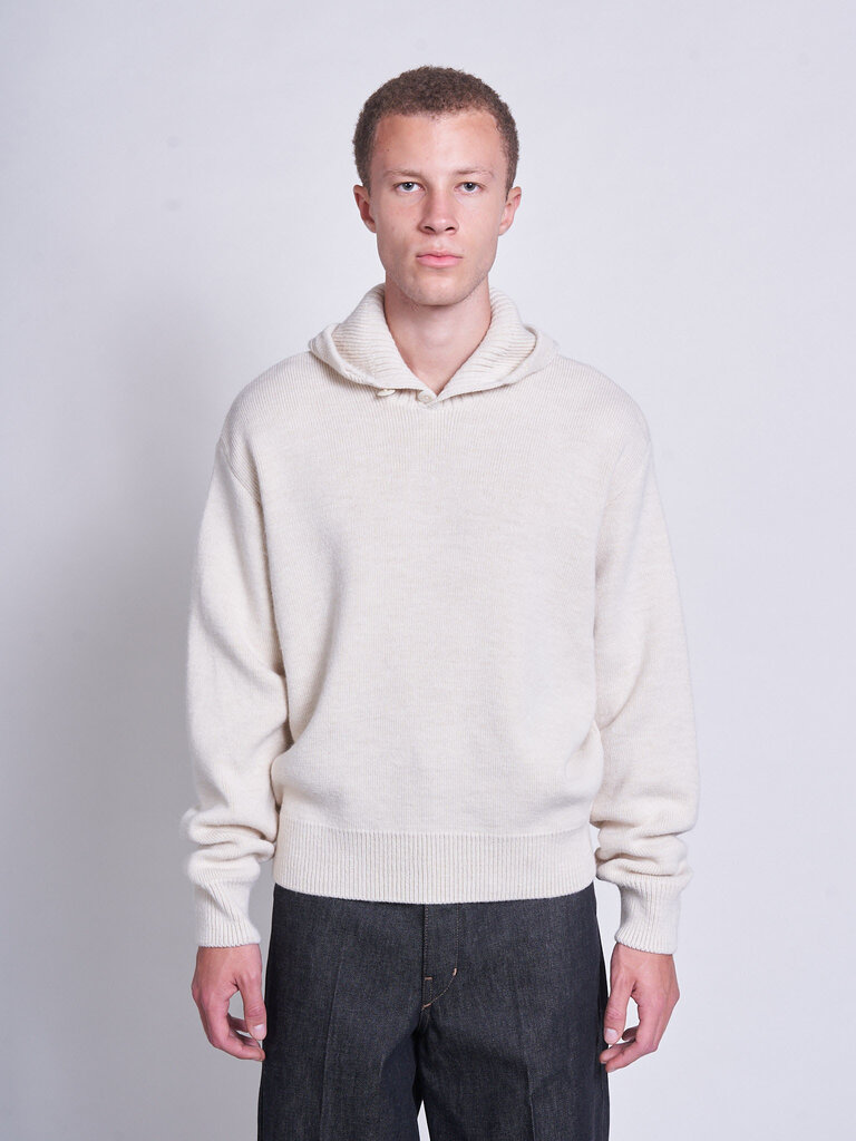 Lemaire Chandail Hooded Crème Pâle