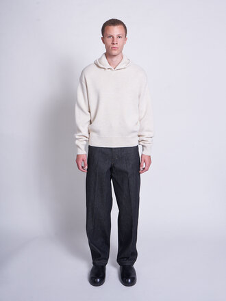 Lemaire Light Cream Hooded Sweater Lemaire Light Cream Hooded Sweater