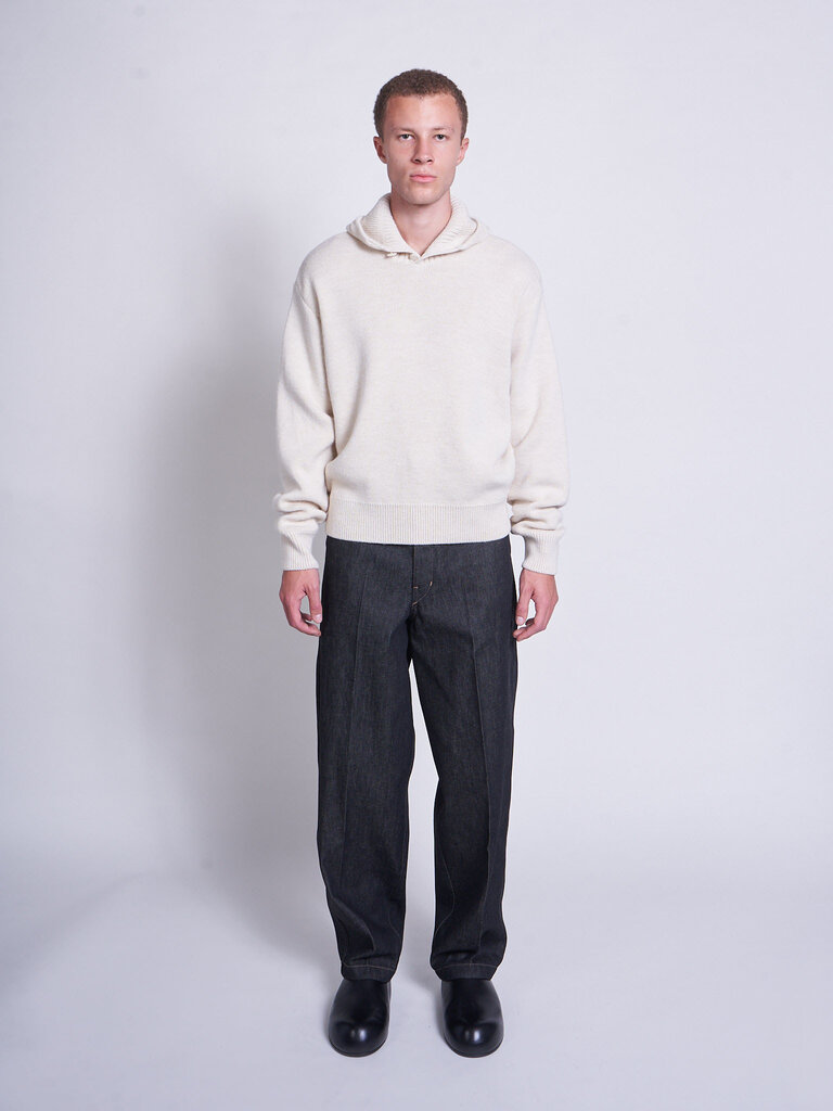 Lemaire Light Cream Hooded Sweater