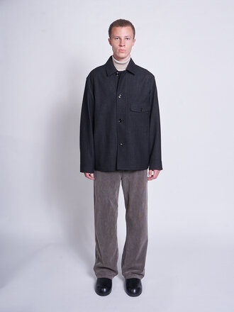 Lemaire Surchemise One Pocket Noir/Gris Mélange