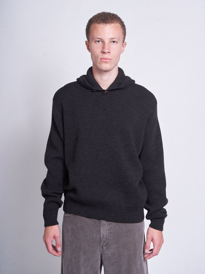 Lemaire: Dark Espresso Hooded Sweater | Men's Designer Clothes