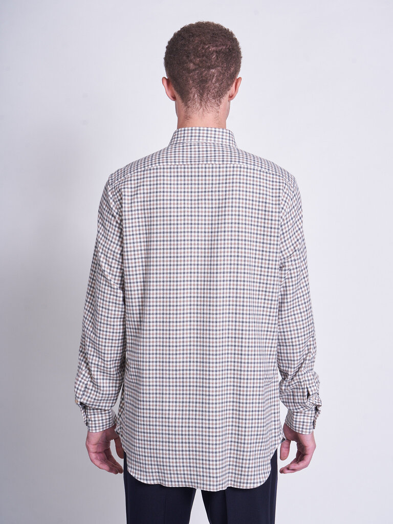 Boglioli Gray/Brown Checkered 620-FB5854 Shirt
