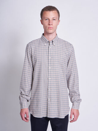 Boglioli Gray/Brown Checkered 620-FB5854 Shirt