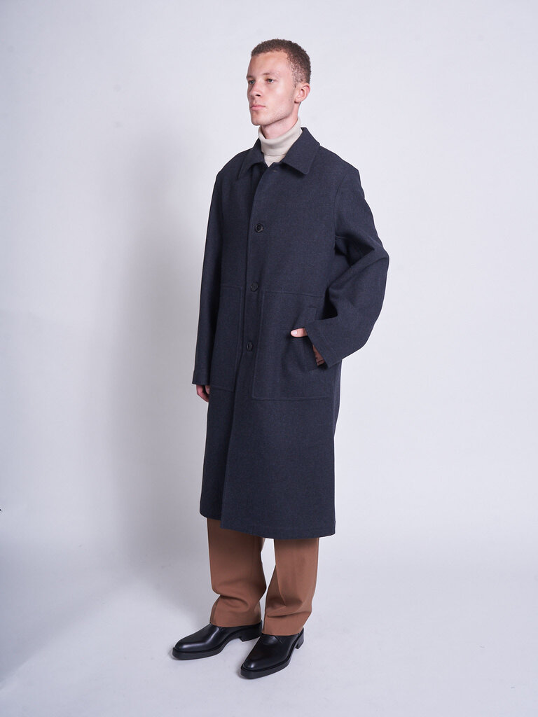 Dries Van Noten Dark Gray Rankles Bis 2118 Coat