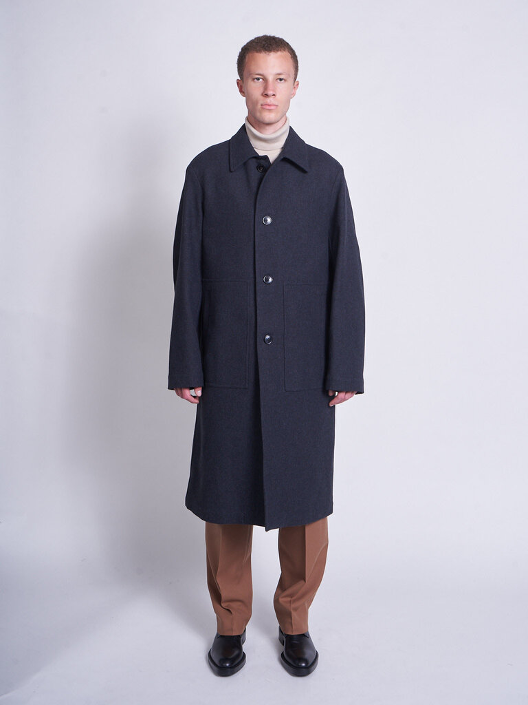 Dries Van Noten Dark Gray Rankles Bis 2118 Coat