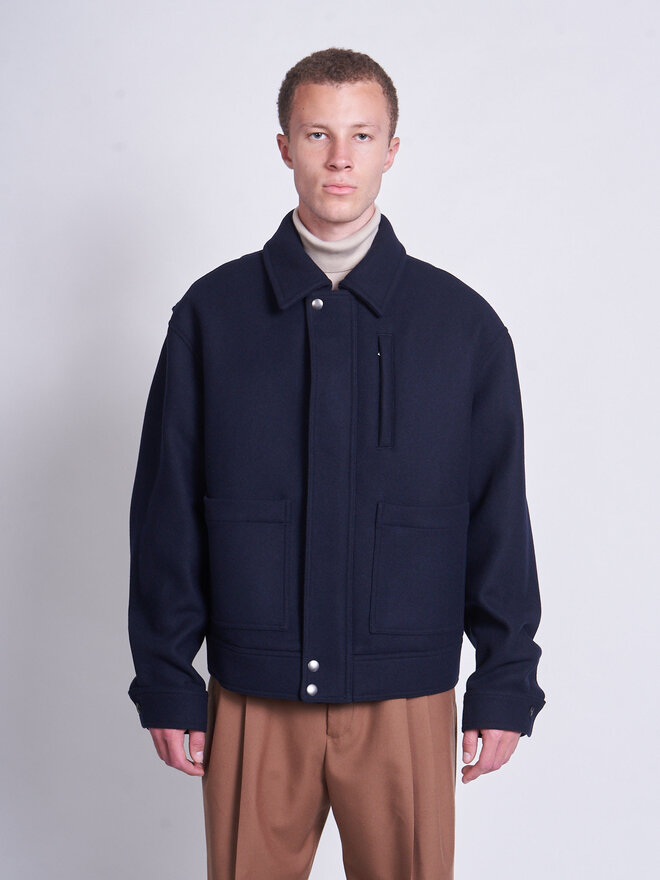 Dries Van Noten: Navy Veperny Bis Jacket | Men's Designer Clothes