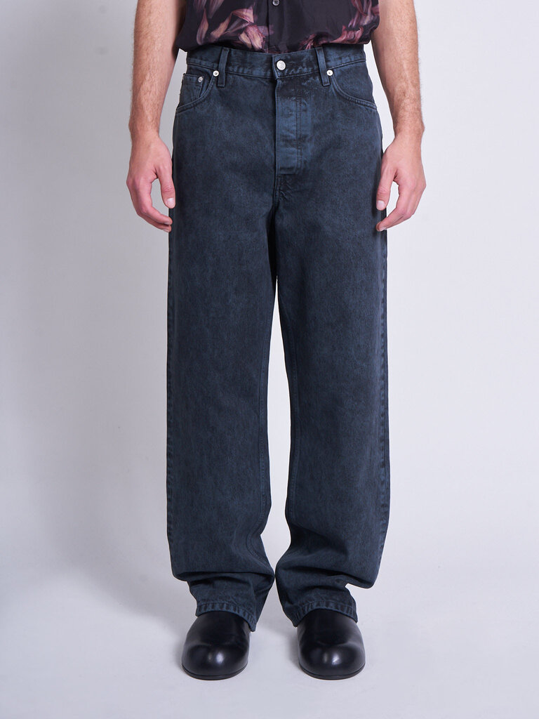 Dries Van Noten Petrol Pine Denim 2391 Pants