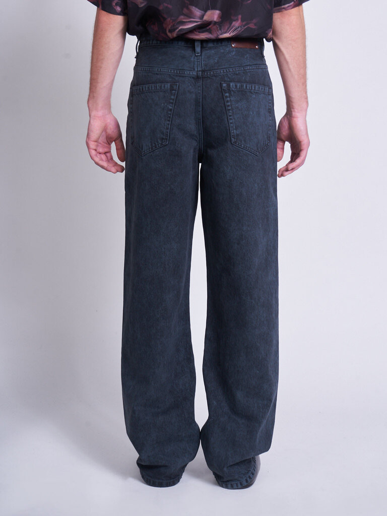 Dries Van Noten Petrol Pine Denim 2391 Pants