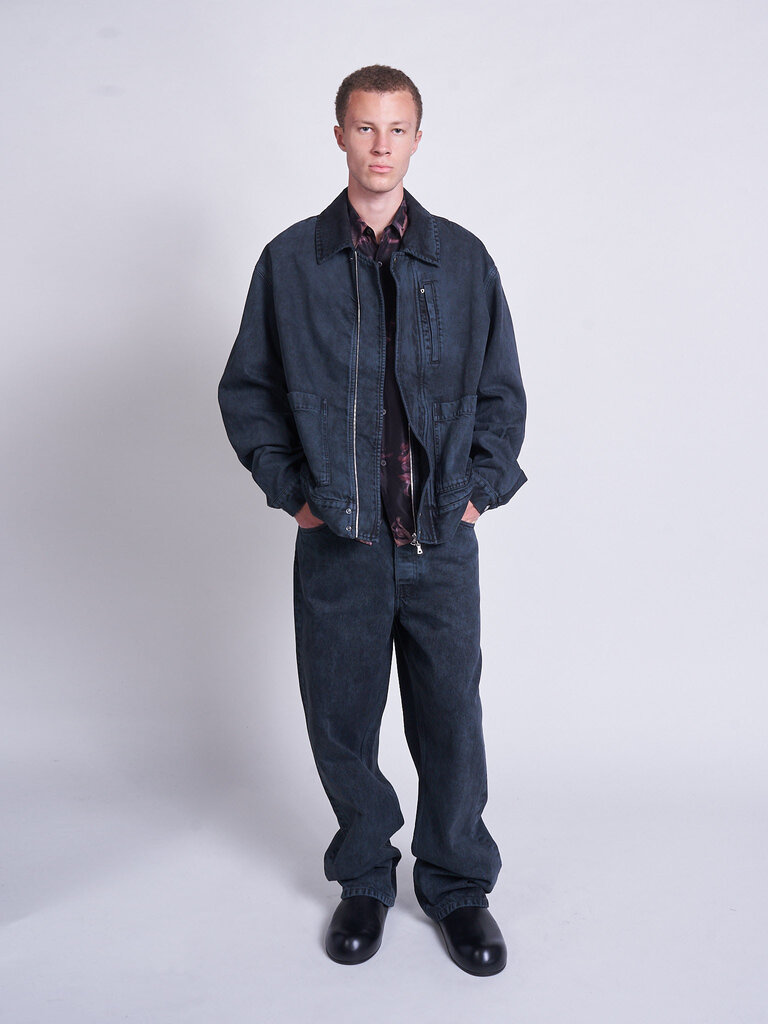 Dries Van Noten Blouson Veperny Denim 2391 Petrol