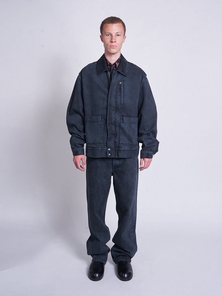 Dries Van Noten Petrol Veperny Denim 2391 Jacket