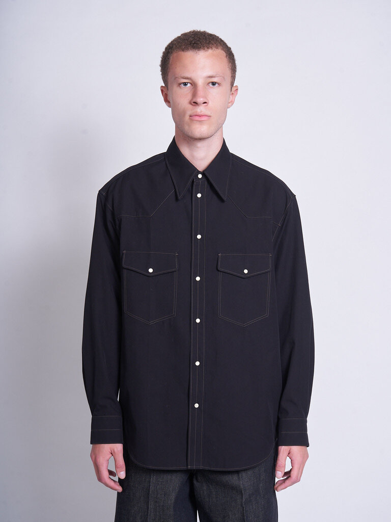 Lemaire Black Western Shirt