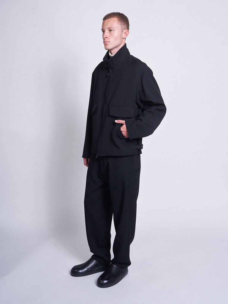 Yohji Yamamoto Black Collar Tab F Jacket