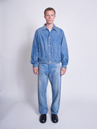 Auralee Blouson Selvedge Faded Light Denim Indigo Délavé Pâle Auralee Blouson Selvedge Faded Light Denim Indigo Délavé Pâle
