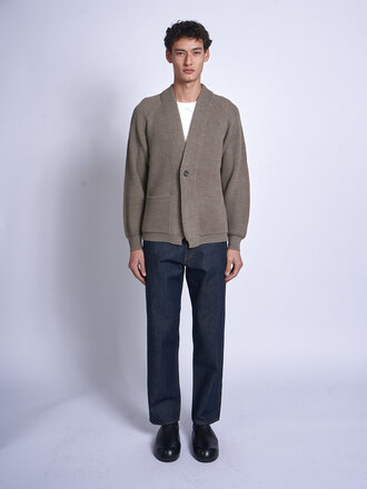 Batoner Cardigan Waso 1 Button Brun Mélange Batoner Cardigan Waso 1 Button Brun Mélange