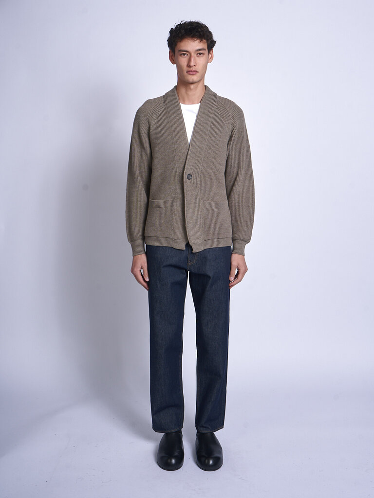 Batoner Cardigan Waso 1 Button Brun Mélange