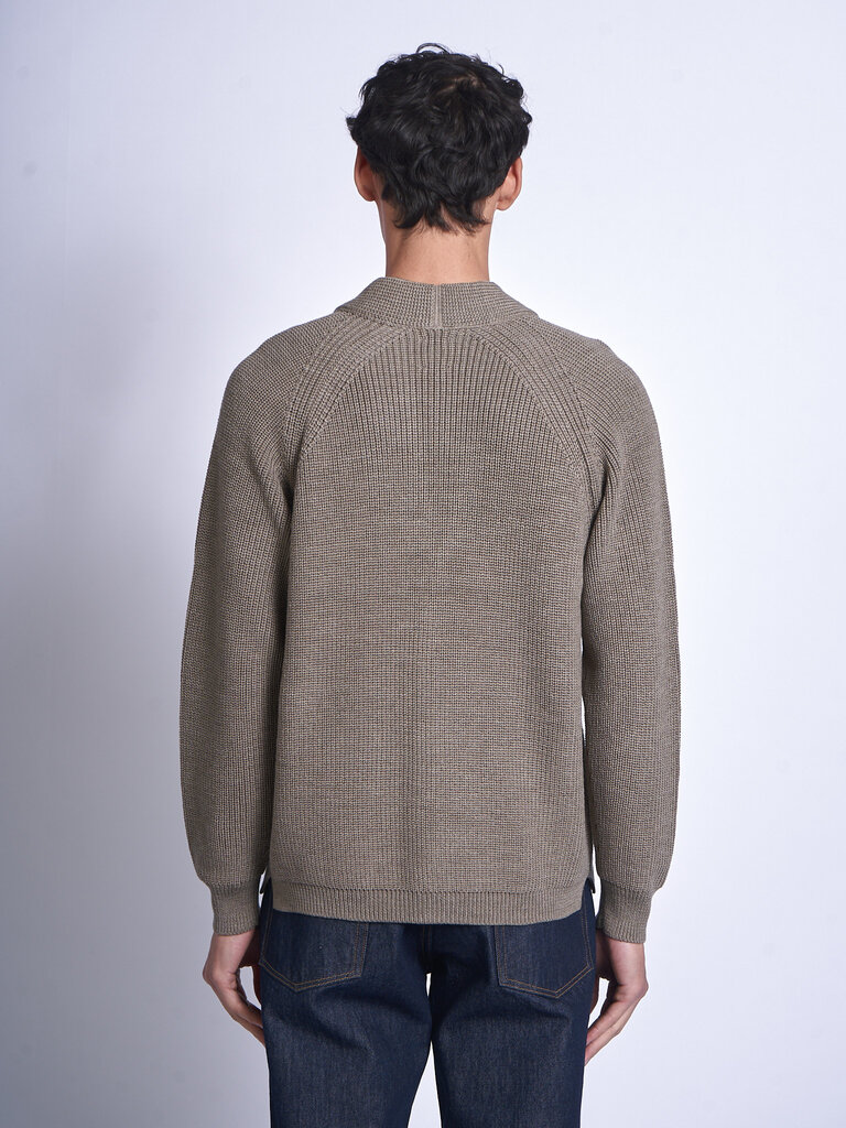 Batoner Cardigan Waso 1 Button Brun Mélange