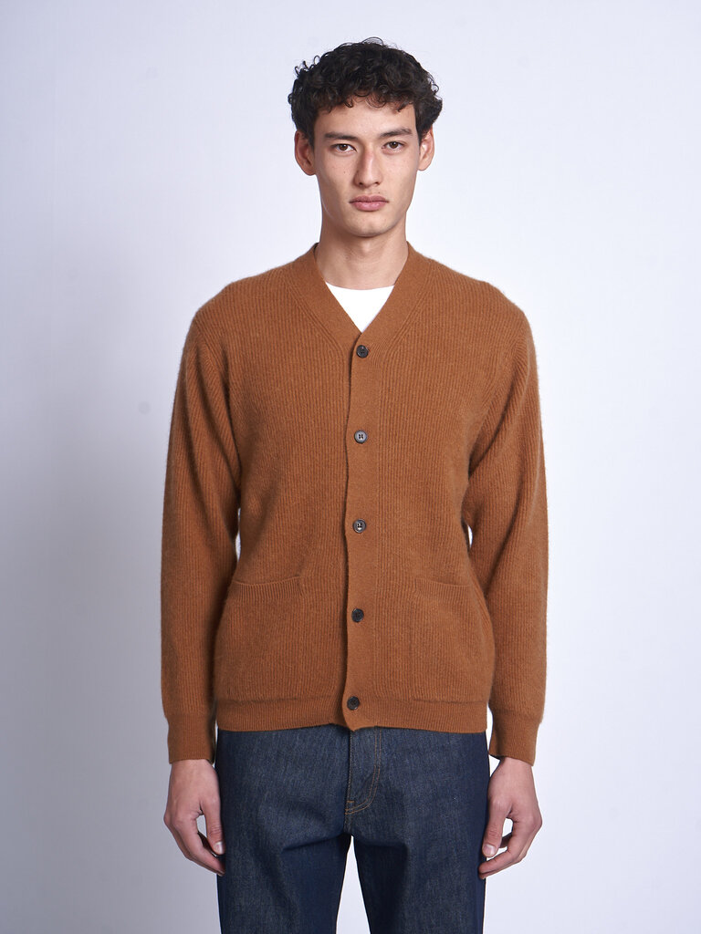 Batoner Cardigan Cashmere Fox V Neck Camel