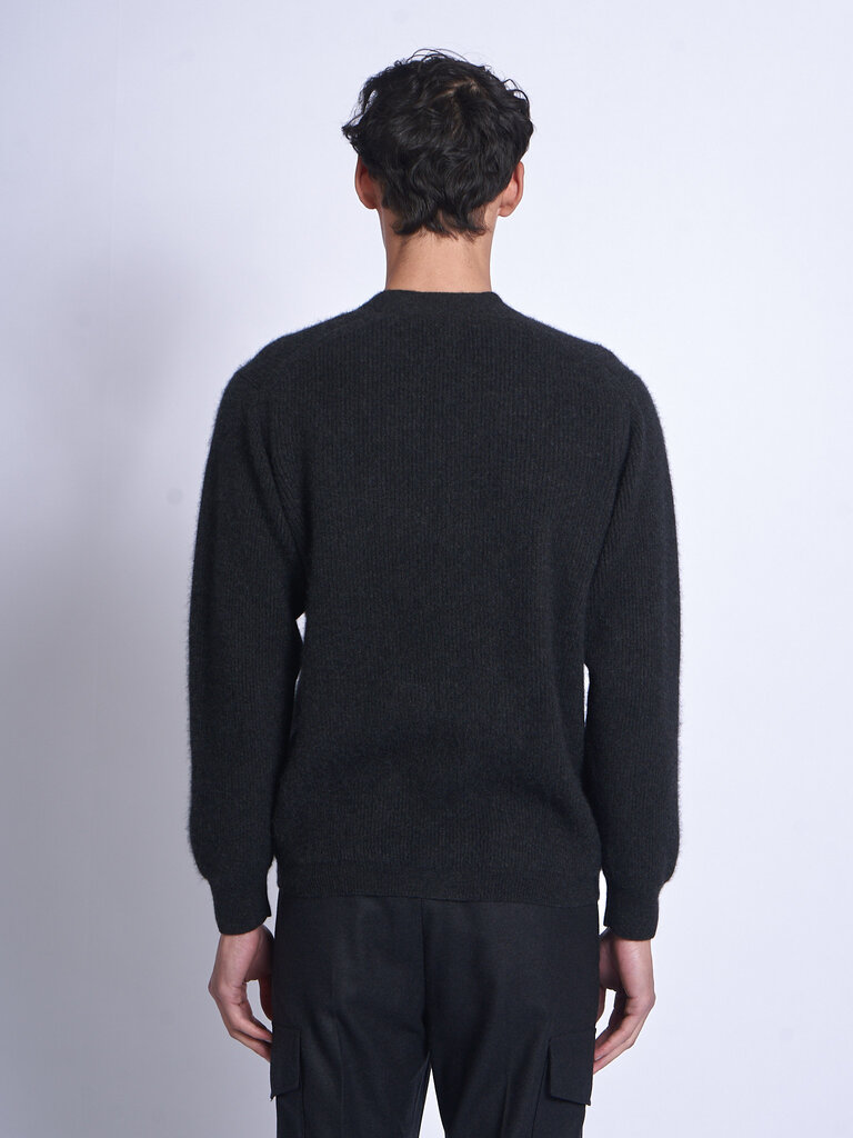 Batoner Cardigan Cashmere Fox V Neck Charcoal