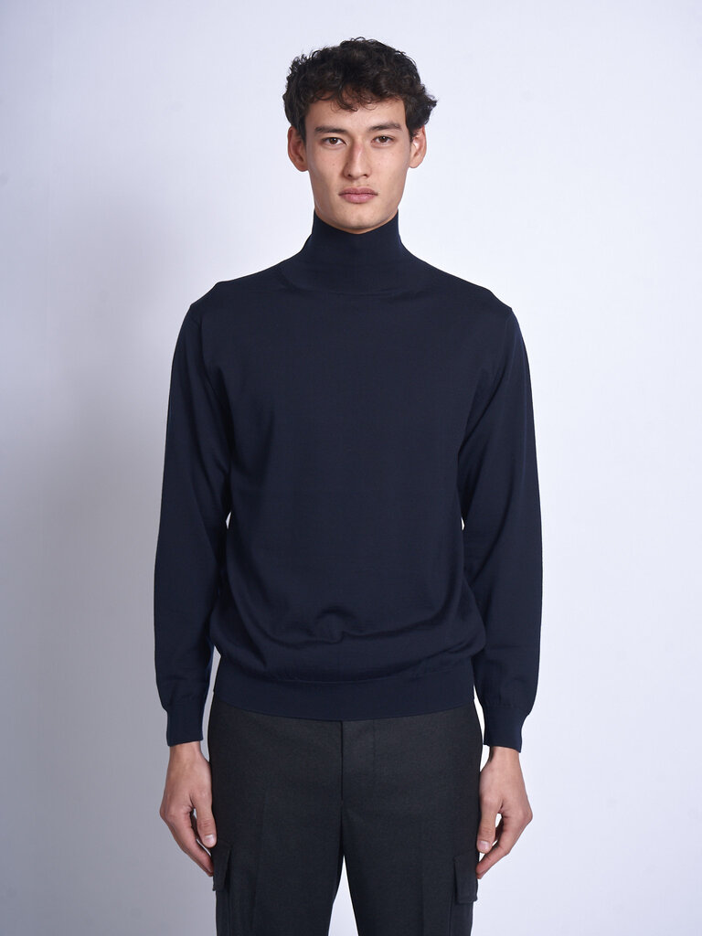 Batoner Chandail Col Roulé Superior Merino Marine