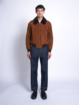 Auralee Camel Brown Goat Suede Zip Jacket Auralee Camel Brown Goat Suede Zip Jacket