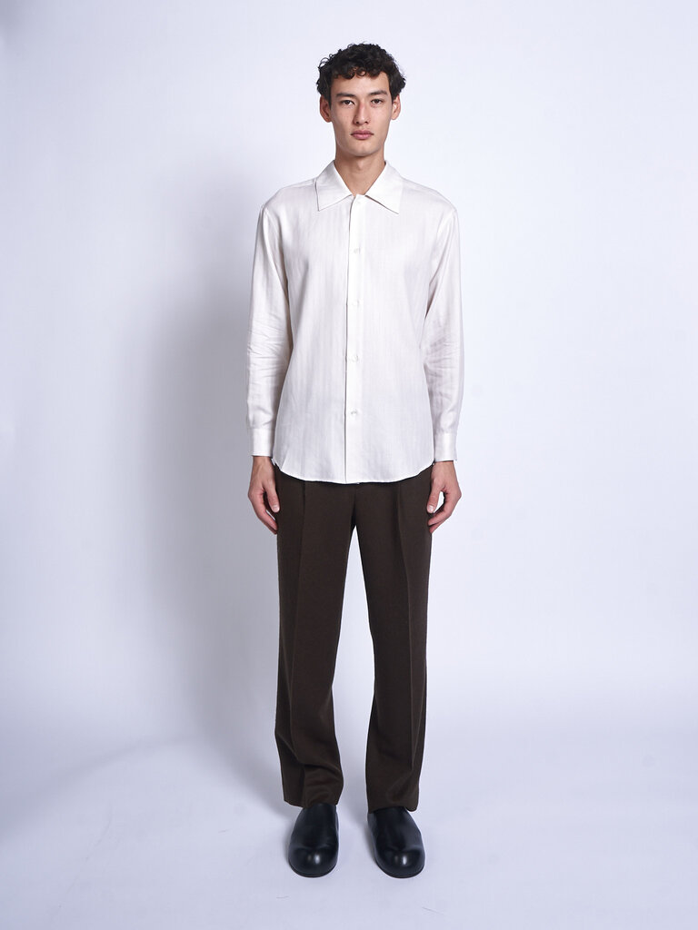 Auralee Chemise COTTON CASHMERE HERRINGBONE Ivoire