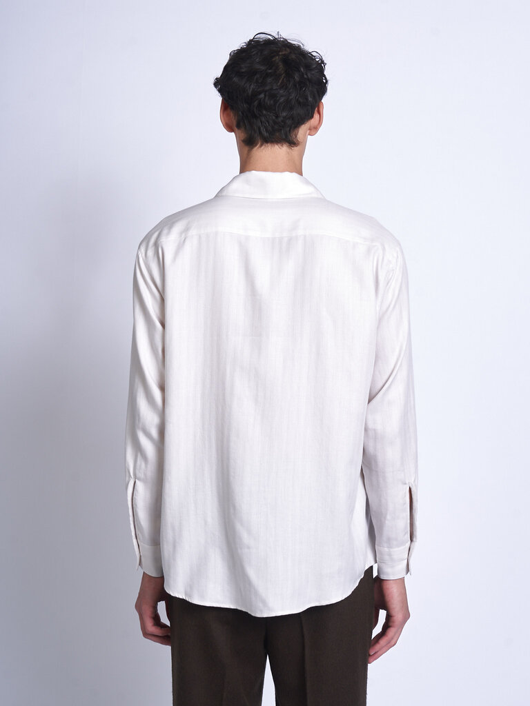 Auralee Chemise COTTON CASHMERE HERRINGBONE Ivoire