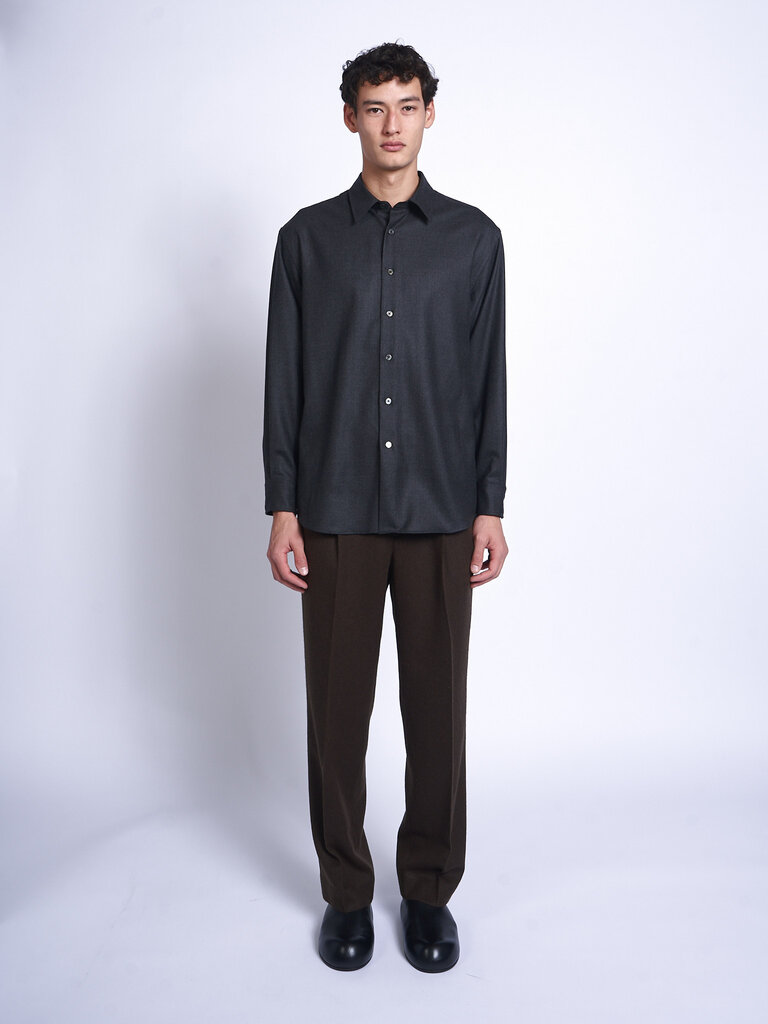 Auralee Chemise SUPER LIGHT WOOL Top Charcoal