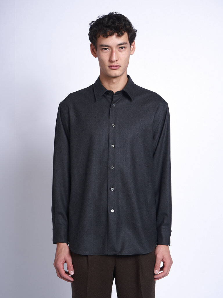 Auralee Chemise SUPER LIGHT WOOL Top Charcoal