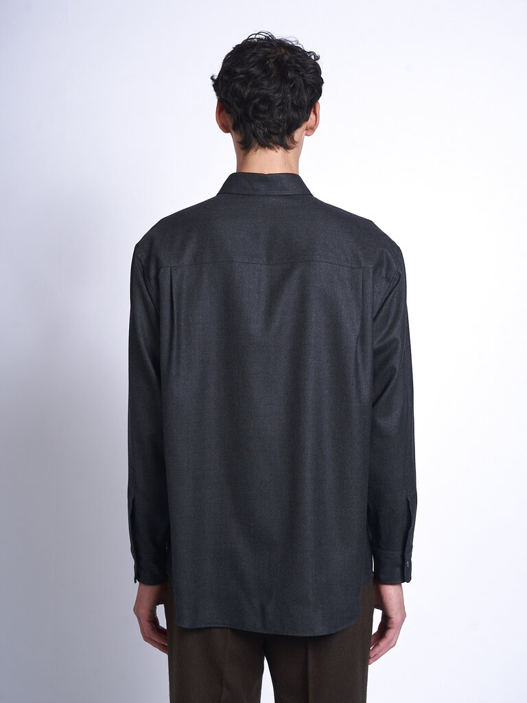 Auralee Chemise SUPER LIGHT WOOL Top Charcoal