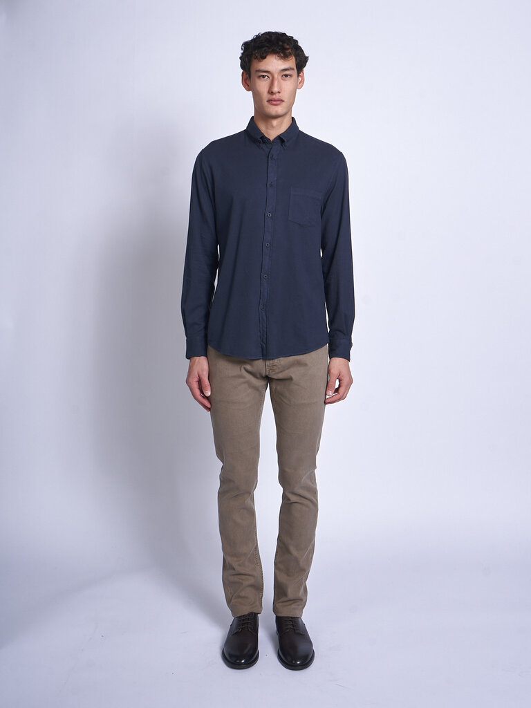Sunspel Chemise BRUSHED COTTON FLANNEL Marine