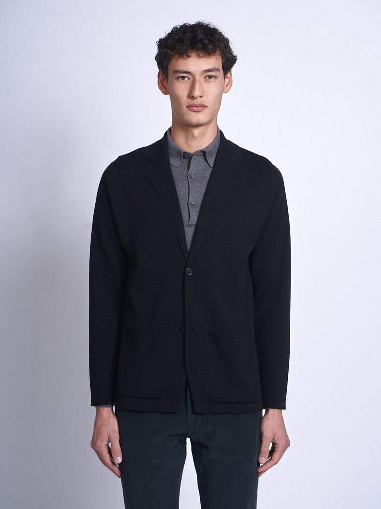 John Smedley Veste Autry LS Noir