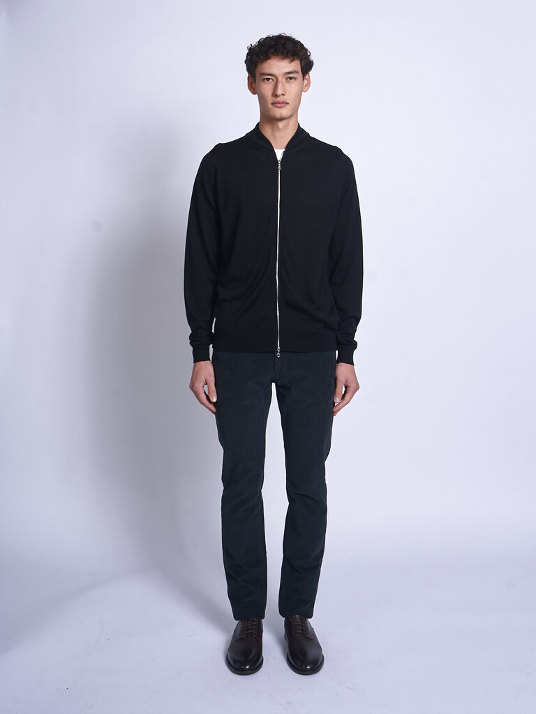 John Smedley Blouson Maclean Full Zip LS Noir