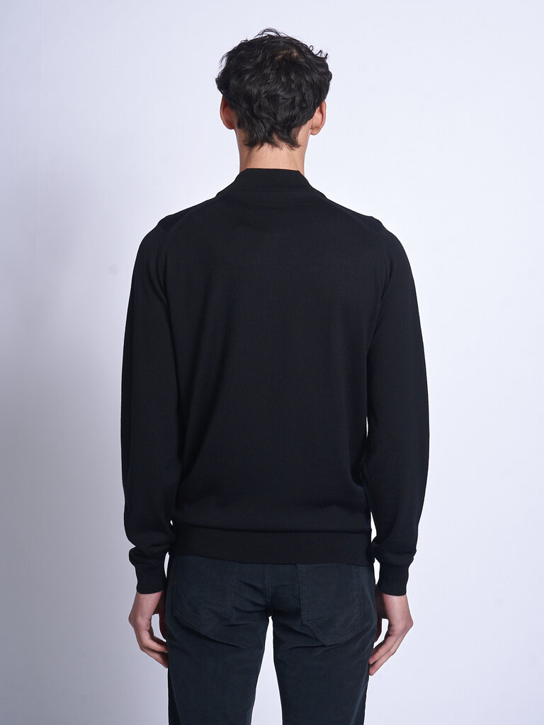 John Smedley Blouson Maclean Full Zip LS Noir