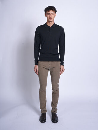 John Smedley Polo Bradwell LS Noir John Smedley Polo Bradwell LS Noir