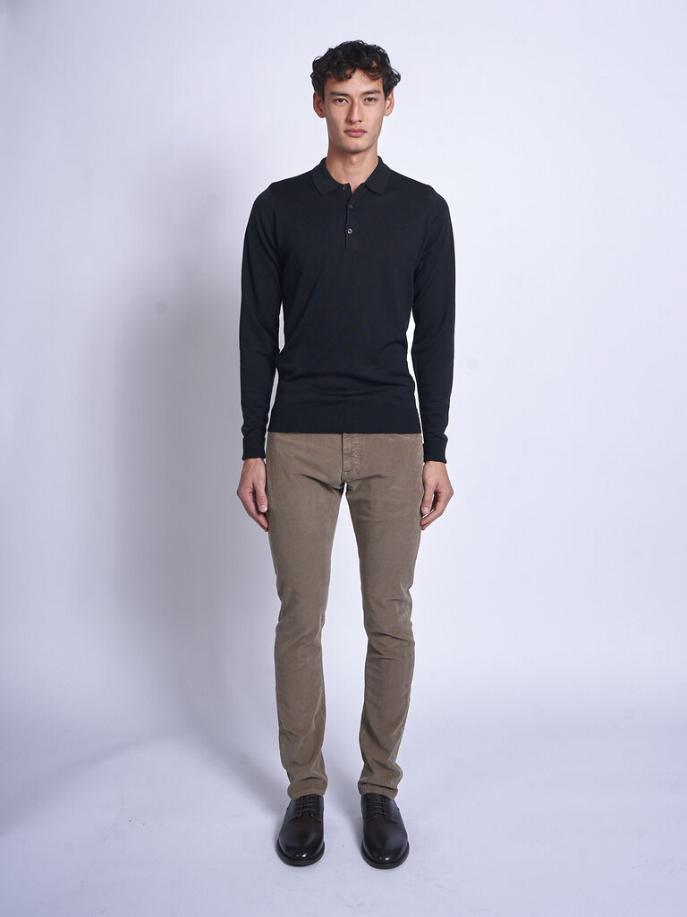 John Smedley Black Bradwell LS Polo