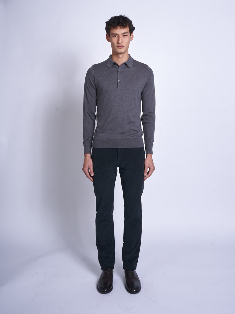 John Smedley Polo Bradwell LS Charcoal