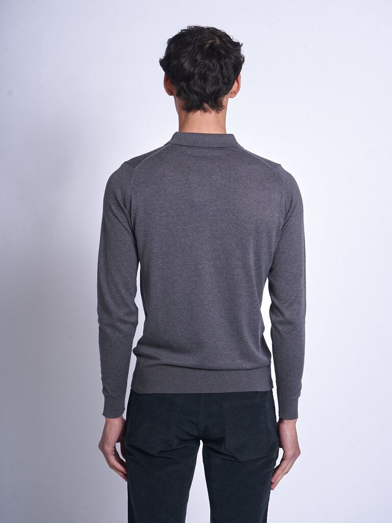 John Smedley Polo Bradwell LS Charcoal