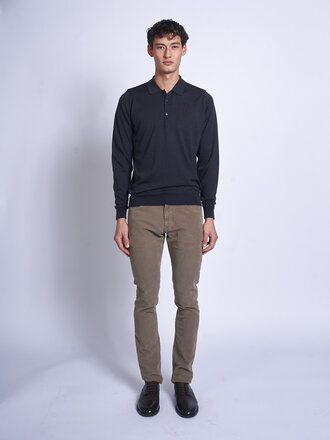 John Smedley Hepburn Smoke Cotswold LS Polo