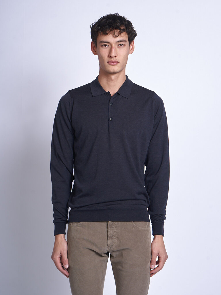 John Smedley Hepburn Smoke Cotswold LS Polo