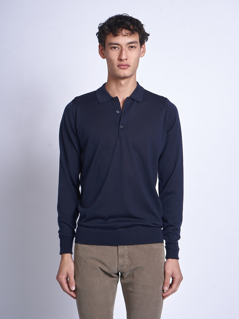 John Smedley Midnight Cotswold LS Polo