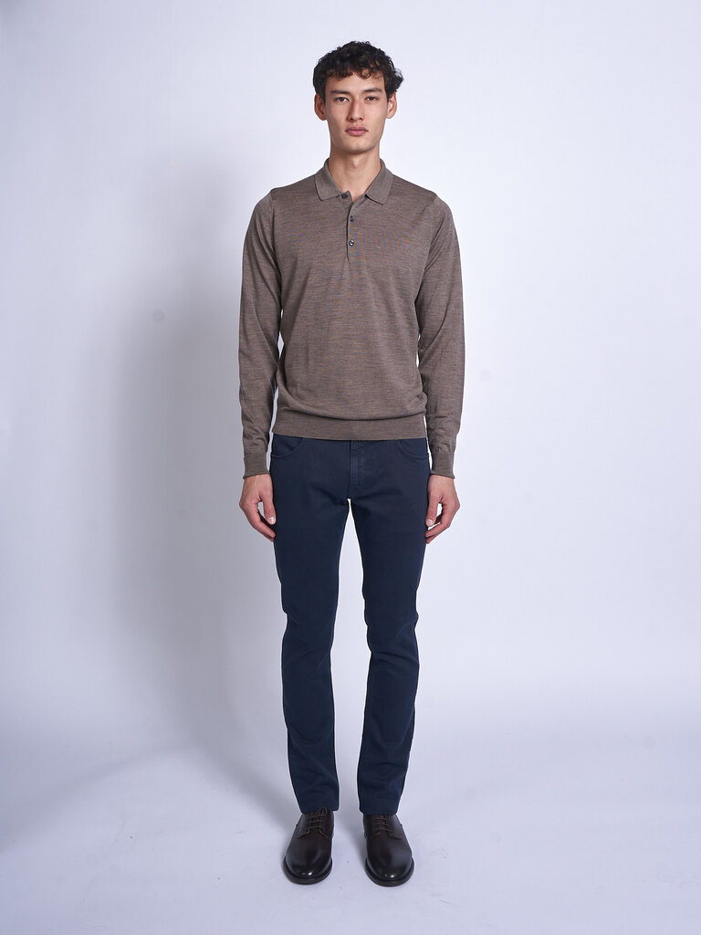 John Smedley Polo Cotswold LS Mushroom