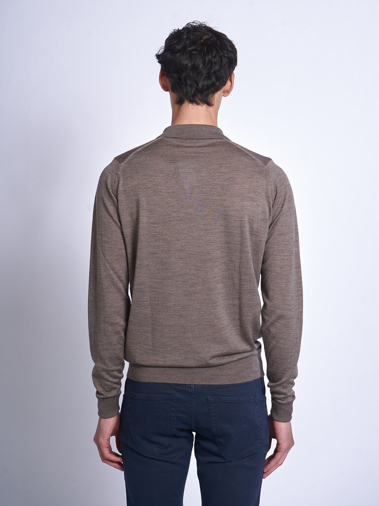 John Smedley Mushroom Cotswold LS Polo