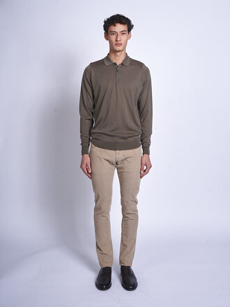 John Smedley Mansfield Green Cotswold LS Polo