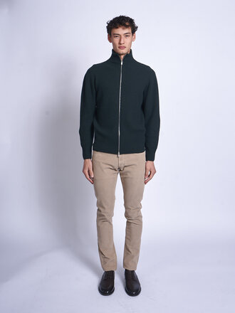 John Smedley Douglas Fir Mallam Ribbed LS Cardigan