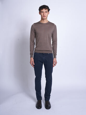 John Smedley Beige Musk Hatfield CN LS Sweater