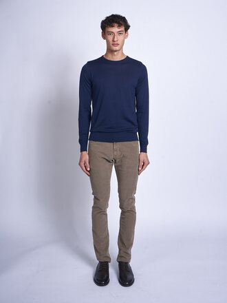John Smedley French Navy Hatfield CN LS Sweater