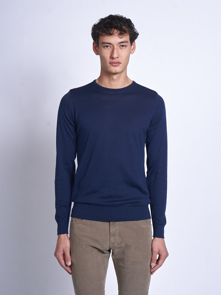 John Smedley French Navy Hatfield CN LS Sweater