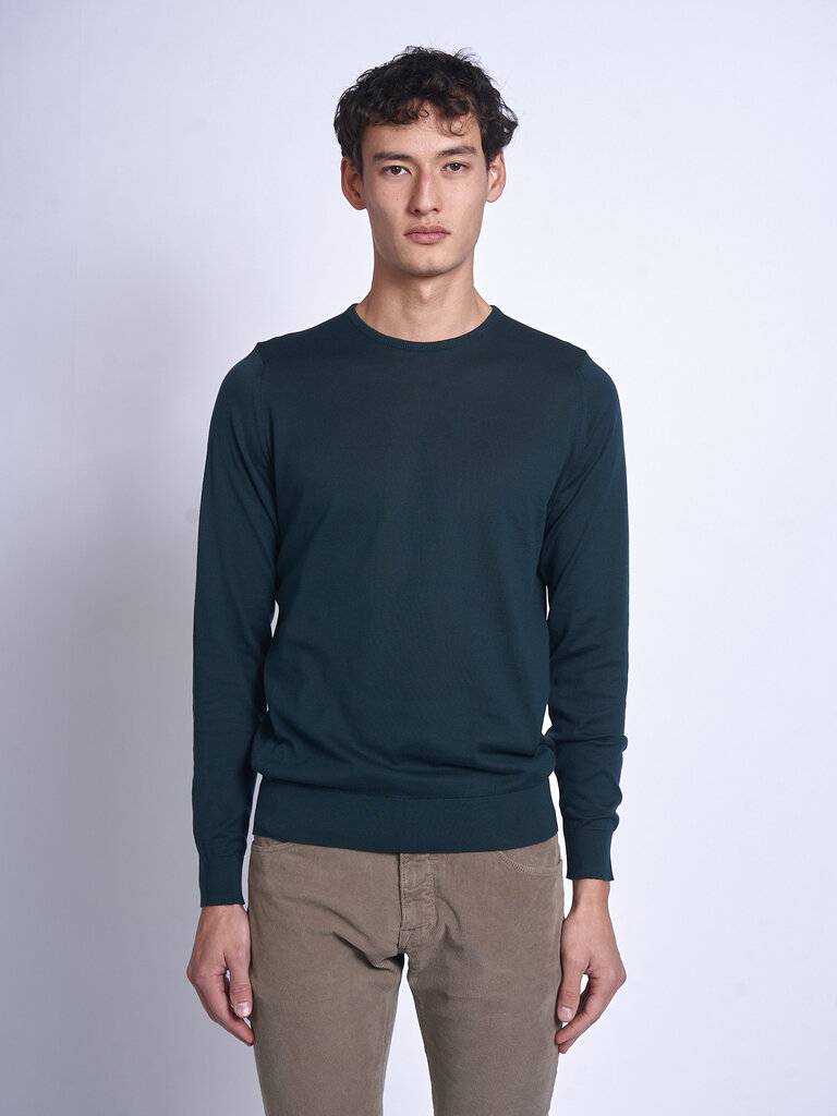 John Smedley Chandail Hatfield CN LS Vert Forêt Tropical