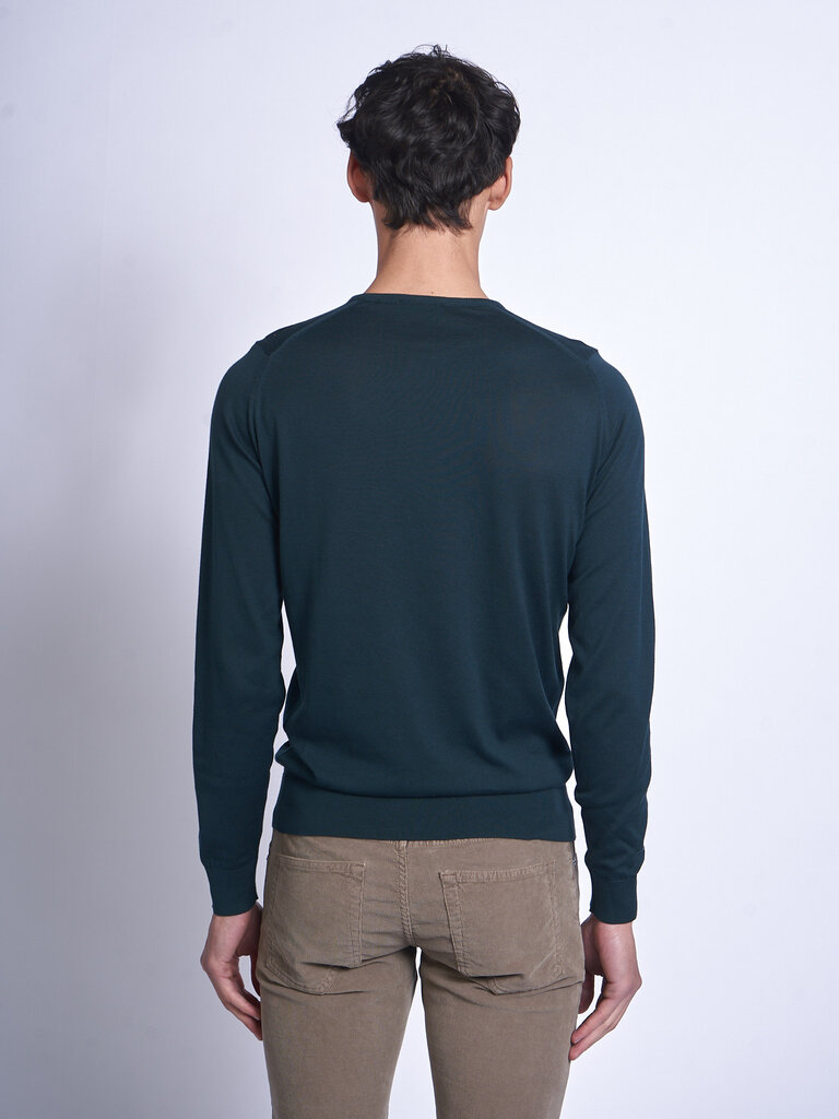 John Smedley Chandail Hatfield CN LS Vert Forêt Tropical